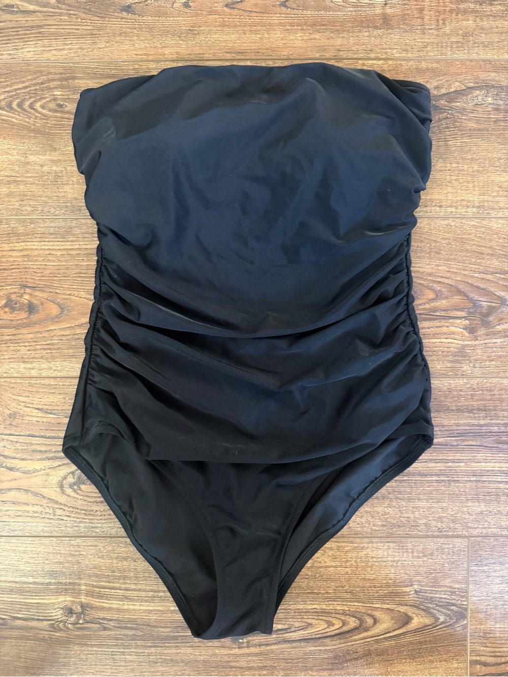 J. Crew Black Strapless One-Piece Swimsuit